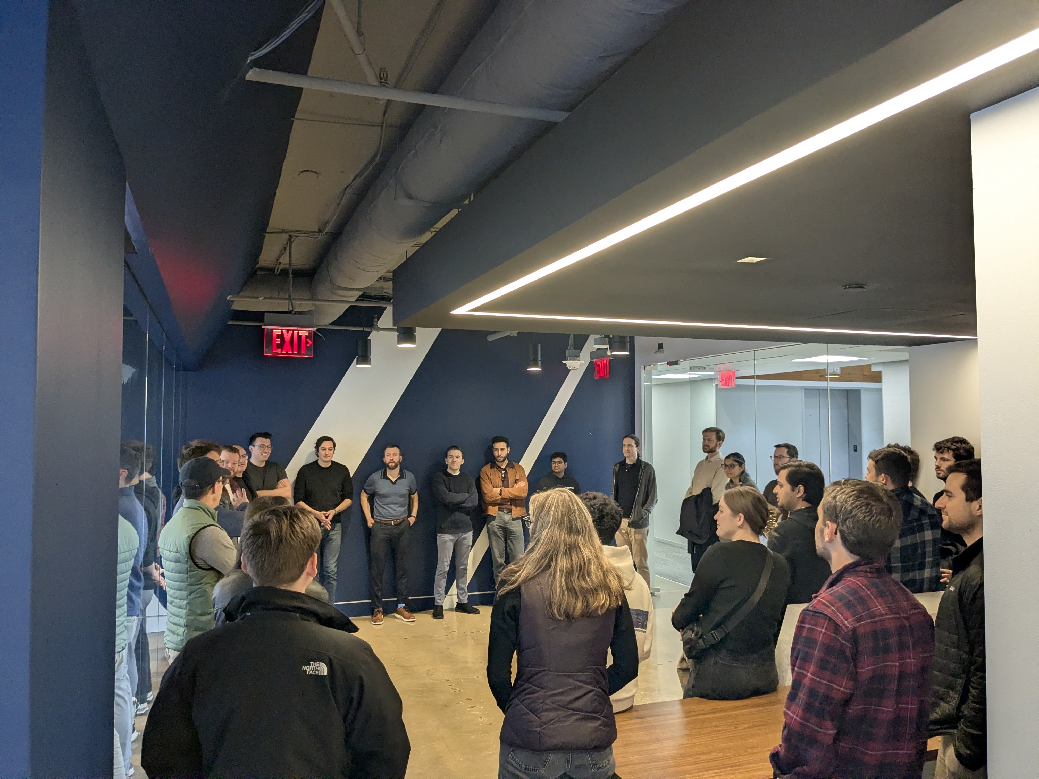 All-hands gathering at the office